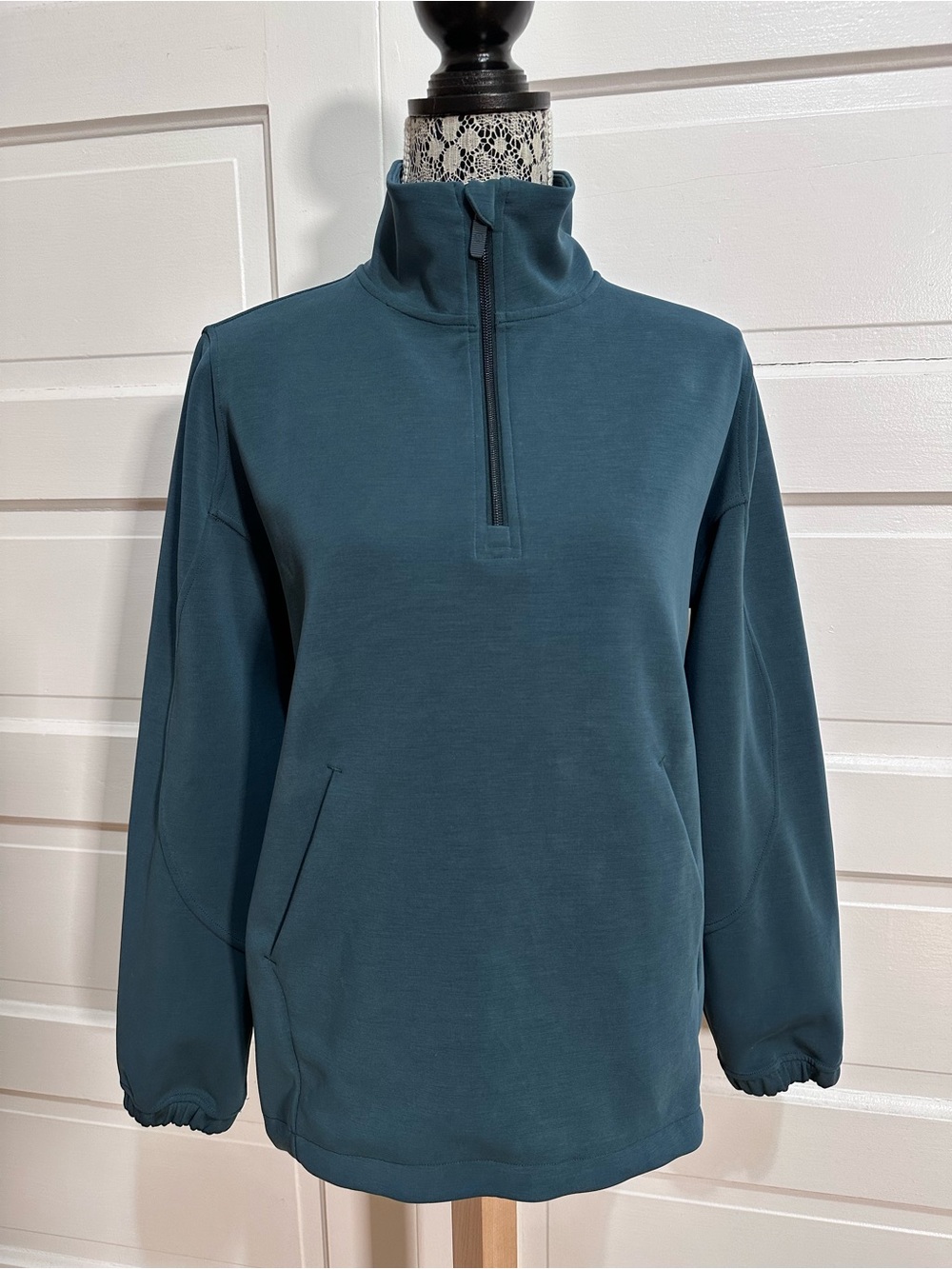 Lululemon Softstreme Half-Zip *Long Size S Indochine Blue Green $138